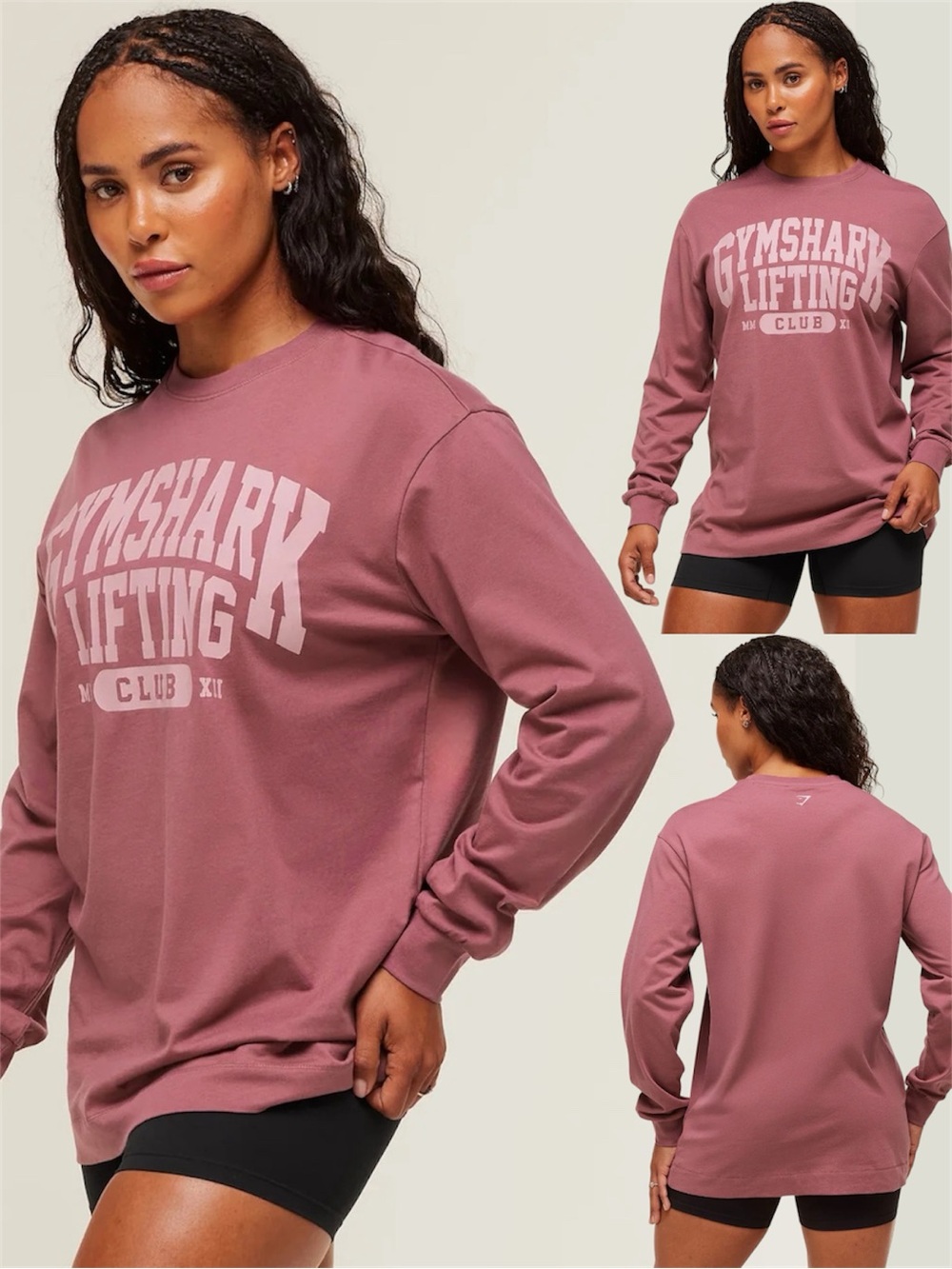 Gymshark Lifting Club Oversized Long-Sleeved T-shirt Pink